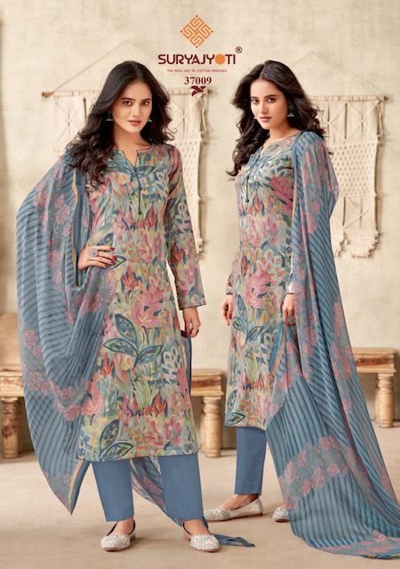 Suryajyoti Naishaa Vol 37 Jam Satin Designer Dress Material